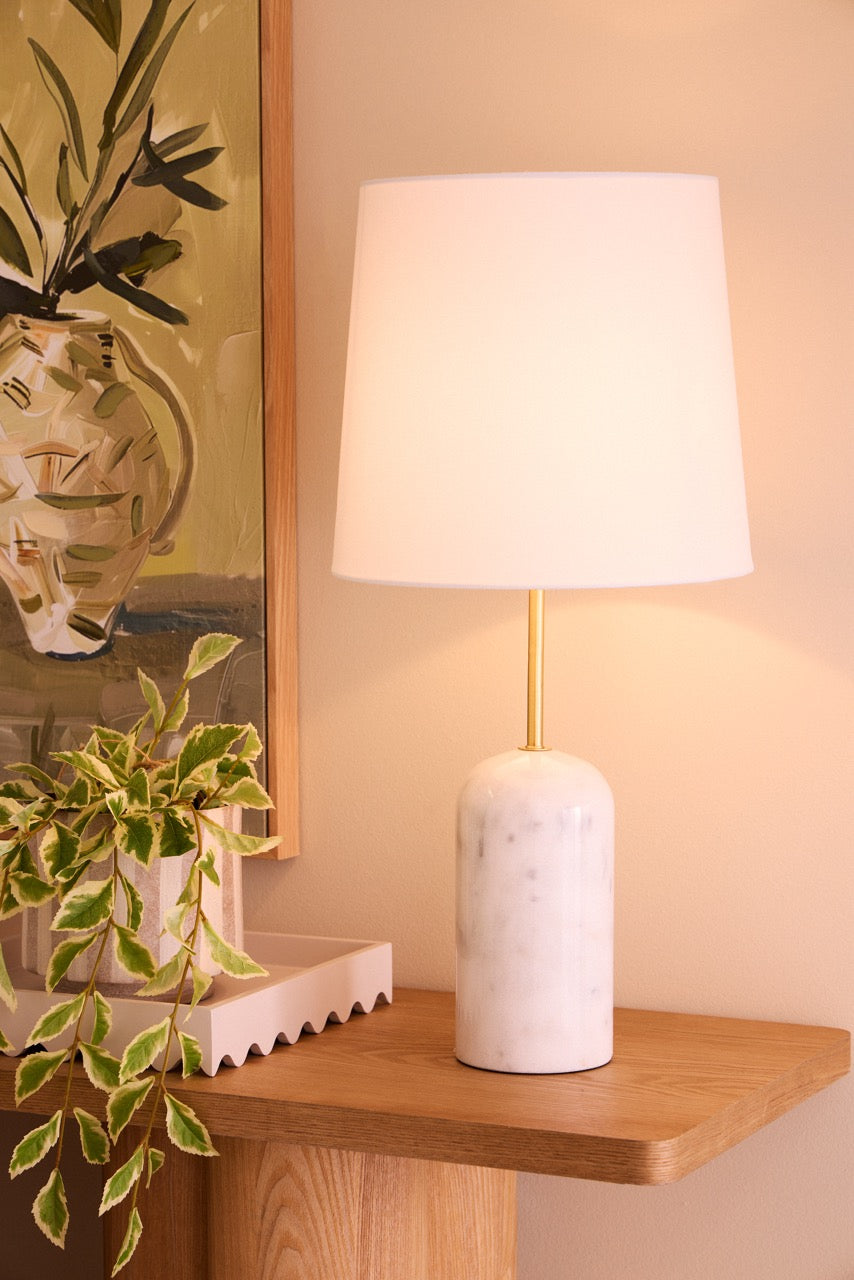 Amalfi Missouri Marble Table Lamp White & Gold