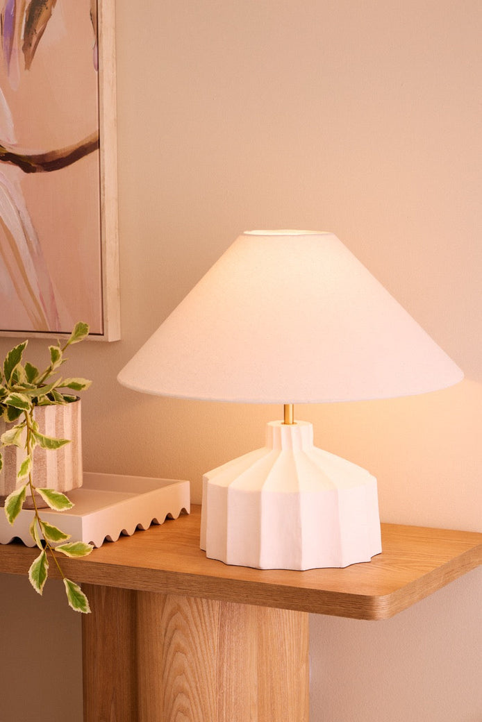 Amalfi Lutton Table Lamp Taupe & Natural