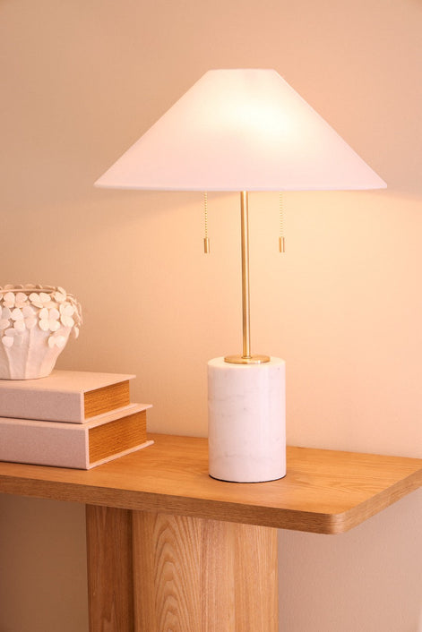 Amalfi Tillie Table Lamp White & Brass