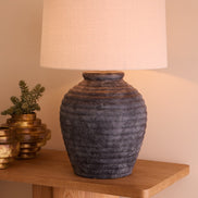 Amalfi Hanford Table Lamp Charcoal & Taupe