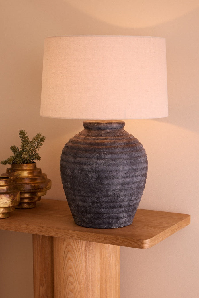 Amalfi Hanford Table Lamp Charcoal & Taupe