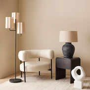 Amalfi Hanford Table Lamp Charcoal & Taupe
