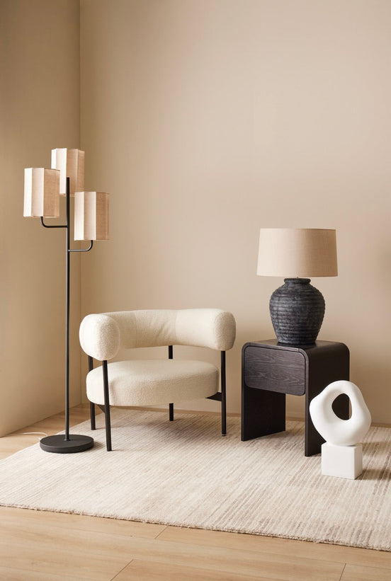 Amalfi Hanford Table Lamp Charcoal & Taupe