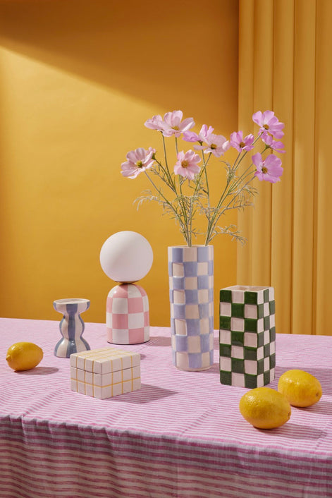 Emporium Archie Table Lamp Pink & White