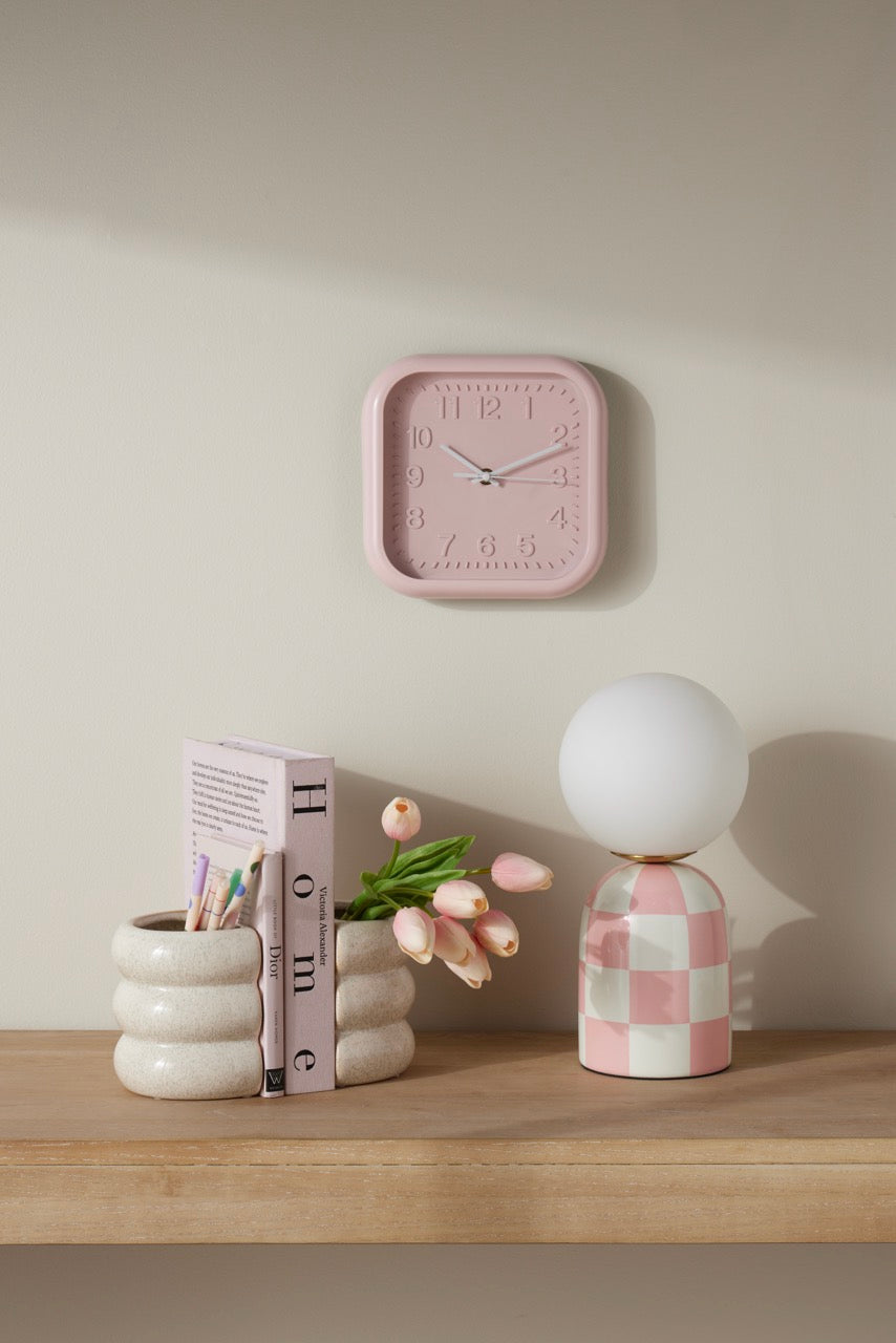Emporium Archie Table Lamp Pink & White