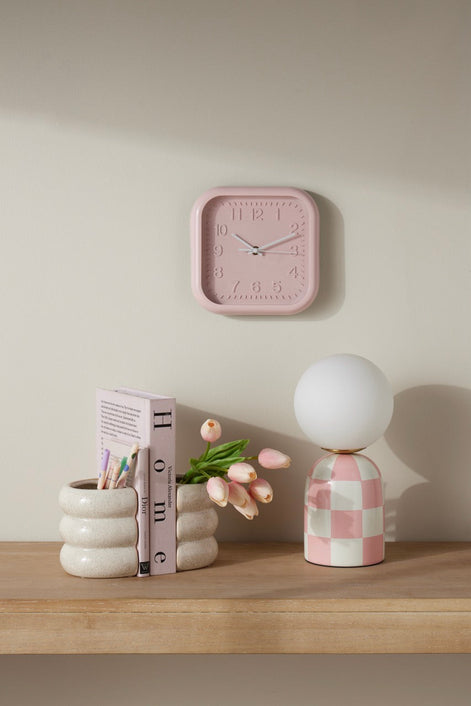 Emporium Archie Table Lamp Pink & White