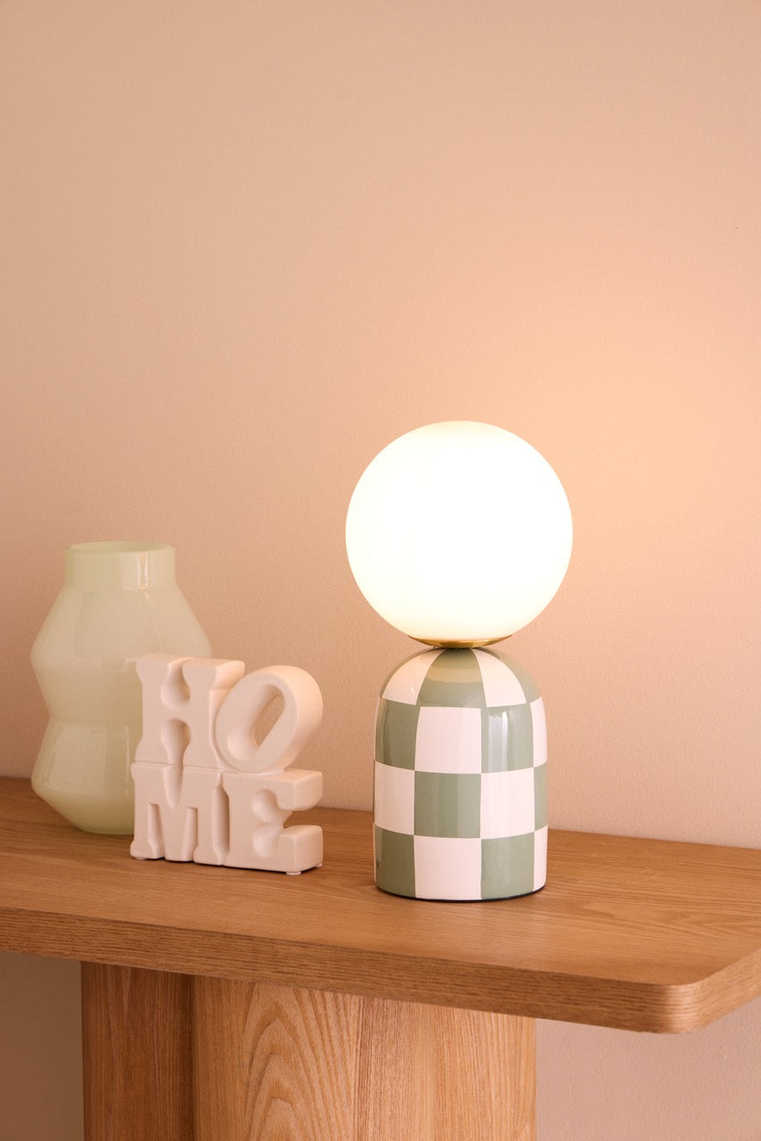 Emporium Archie Table Lamp Green & White