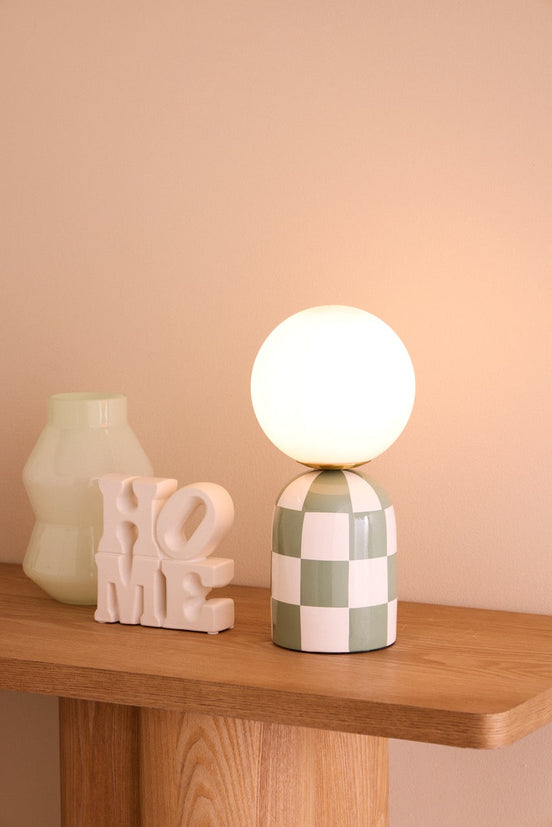 Emporium Archie Table Lamp Green & White
