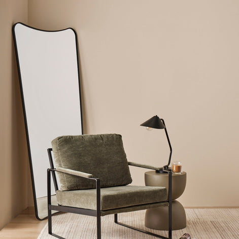 Zane Black Metal Floor Mirror Black