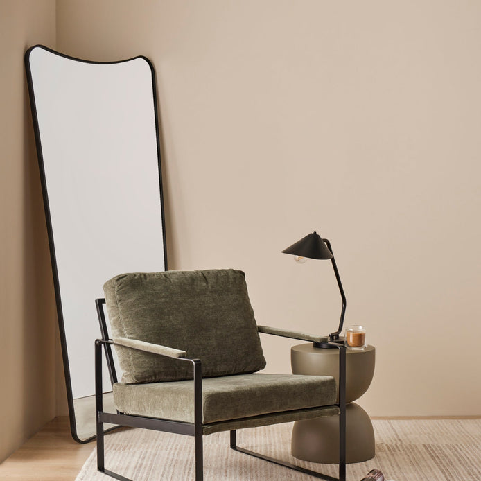 Zane Black Metal Floor Mirror Black