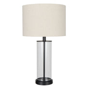 Society Home Chapel Table Lamp Black & Natural & Glass