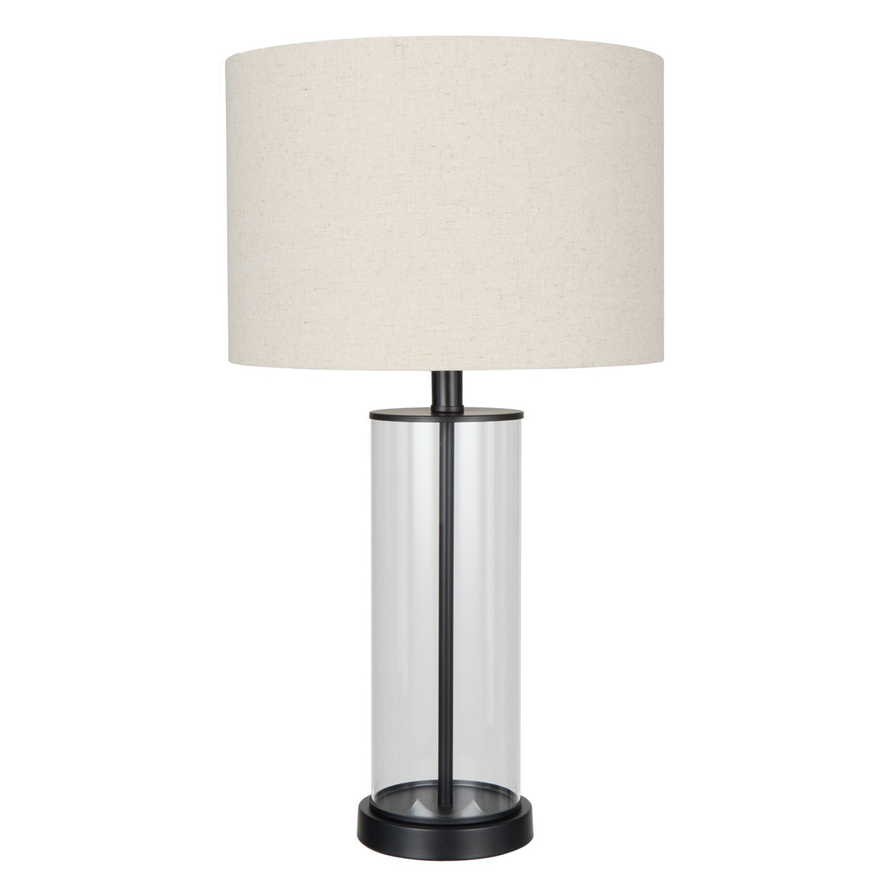 Society Home Chapel Table Lamp Black & Natural & Glass