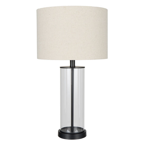 Society Home Chapel Table Lamp Black & Natural & Glass
