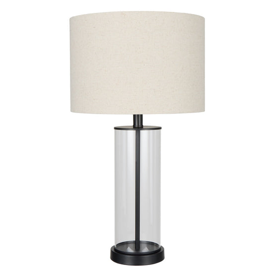 Society Home Chapel Table Lamp Black & Natural & Glass