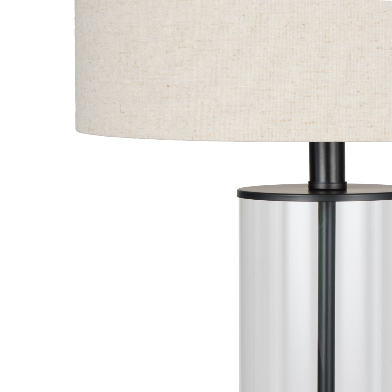 Society Home Chapel Table Lamp Black & Natural & Glass