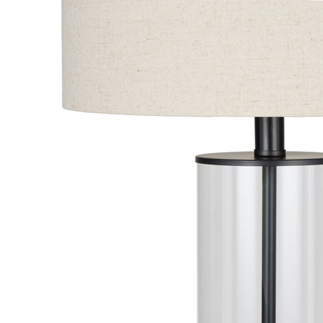 Society Home Chapel Table Lamp Black & Natural & Glass