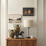 Society Home Chapel Table Lamp Black & Natural & Glass