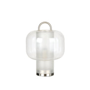 Grand Designs Chelsea Table Lamp Silver & Glass 25x25x32xcm