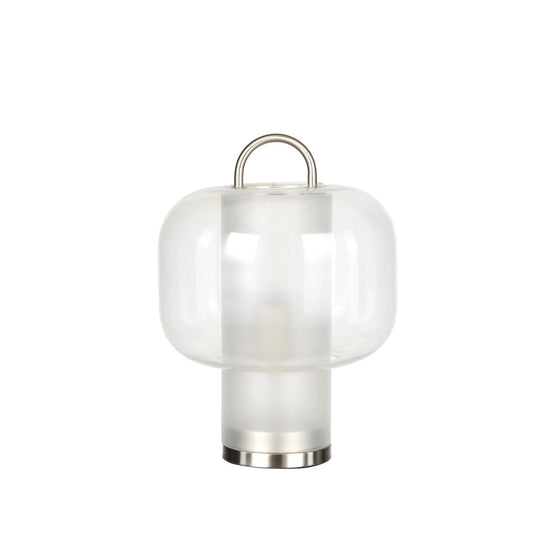 Grand Designs Chelsea Table Lamp Silver & Glass 25x25x32xcm