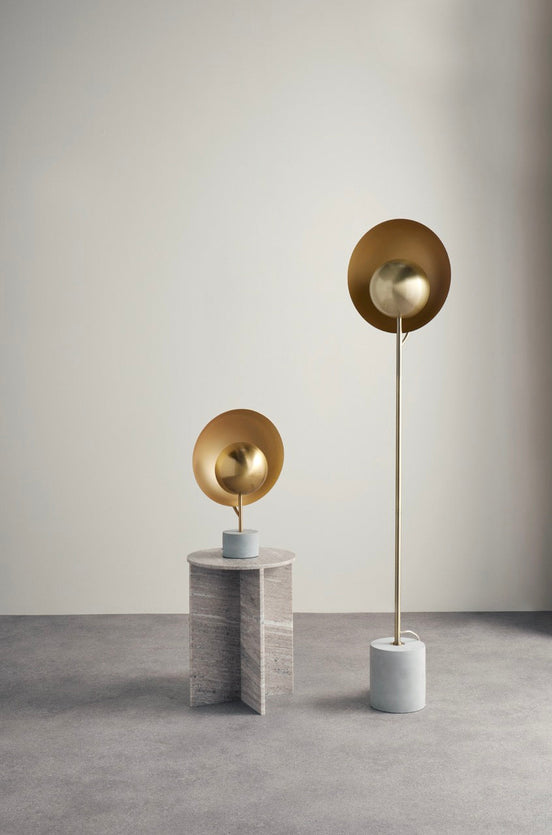 Grand Designs Owen Table Lamp Antique Brass & Cement