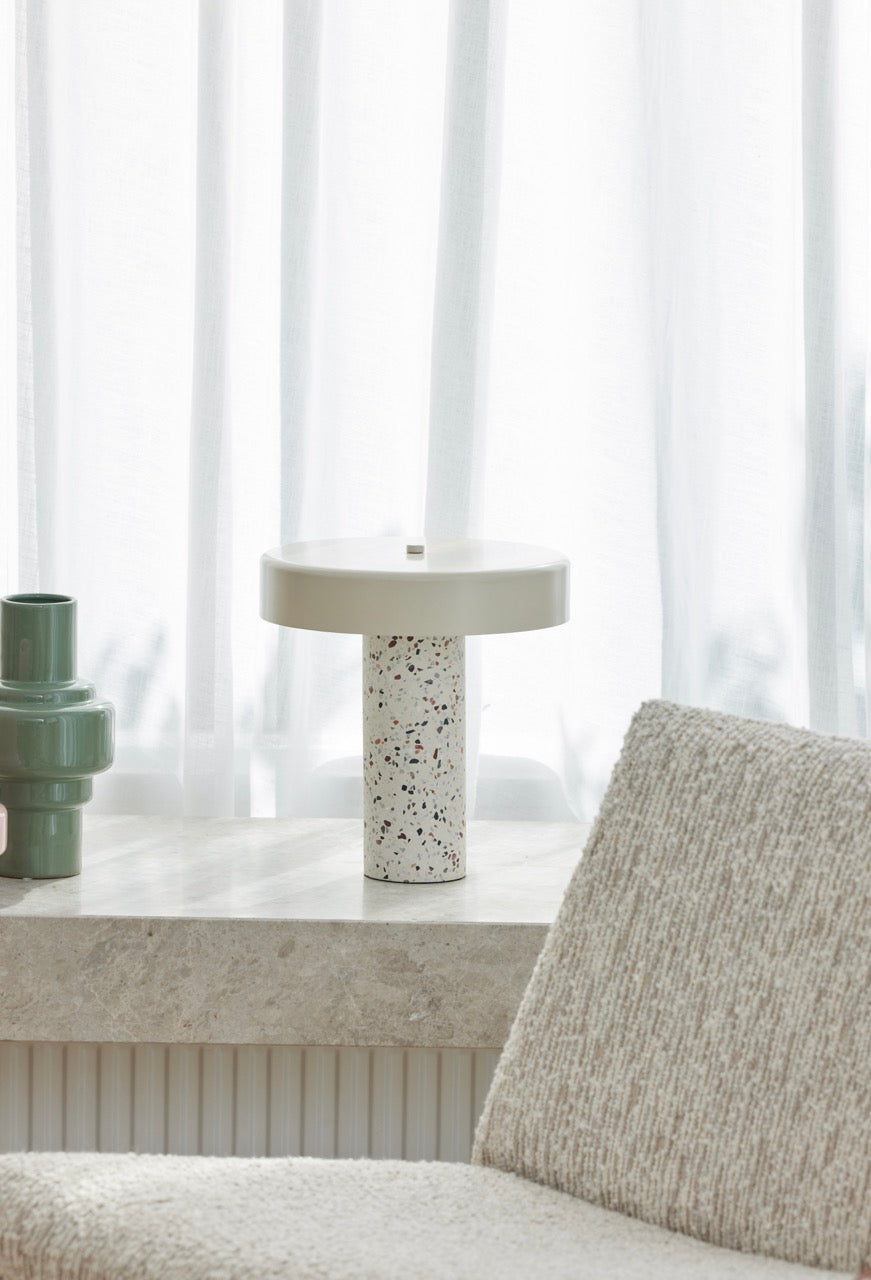 Amalfi Dario Terrazzo Table Lamp Multi-Coloured & White