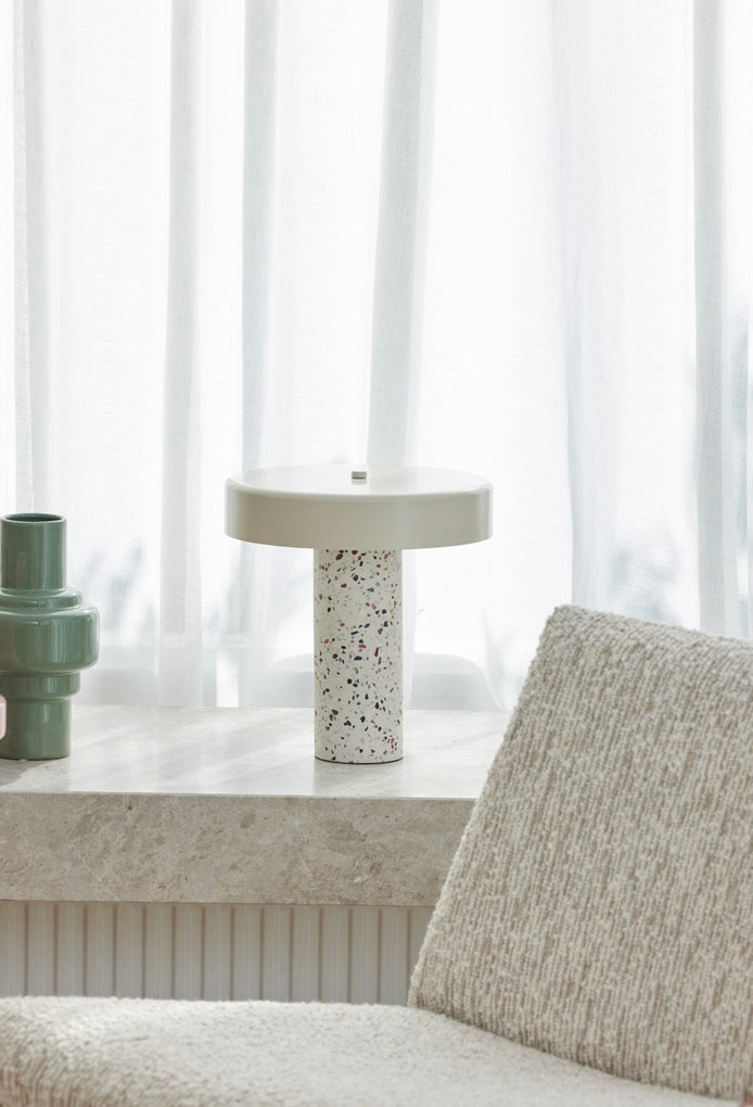 Amalfi Dario Terrazzo Table Lamp Multi-Coloured & White