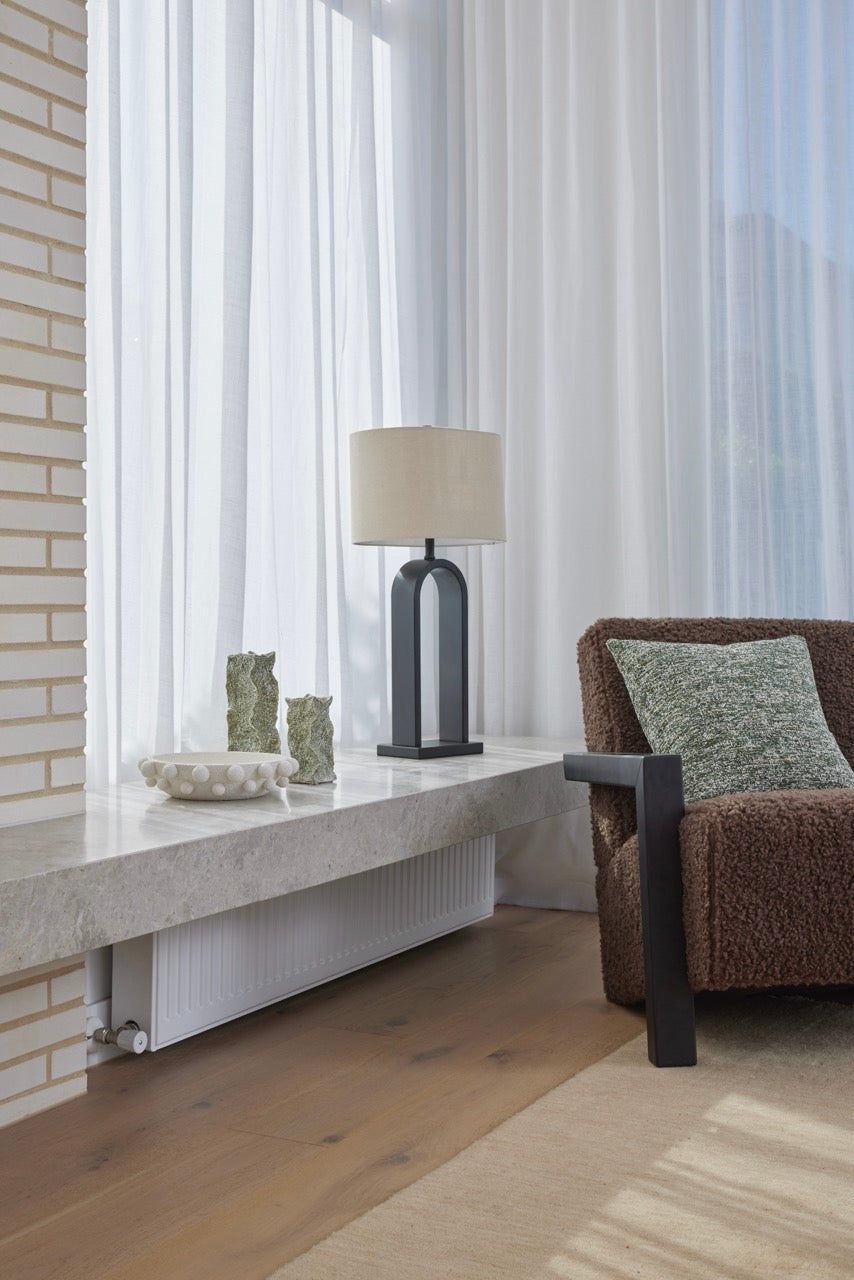 Amalfi Reed Table Lamp Taupe & Black