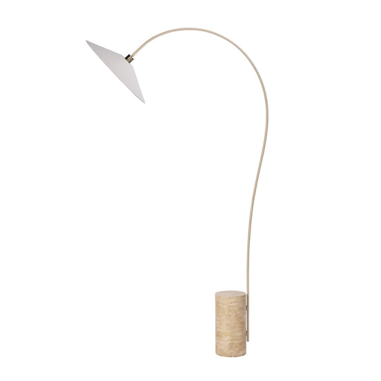 Serra Floor Lamp Beige & Antique Brass