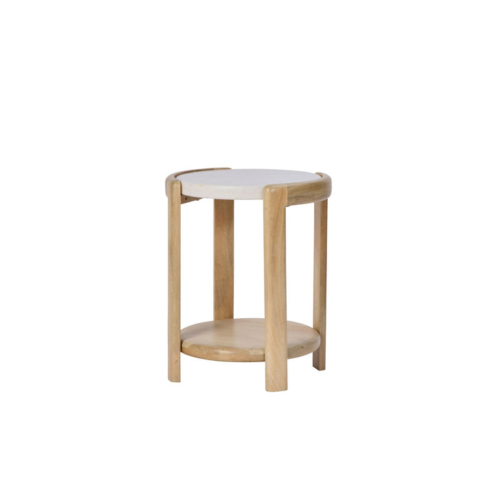 Ashton Side Table White and Natural