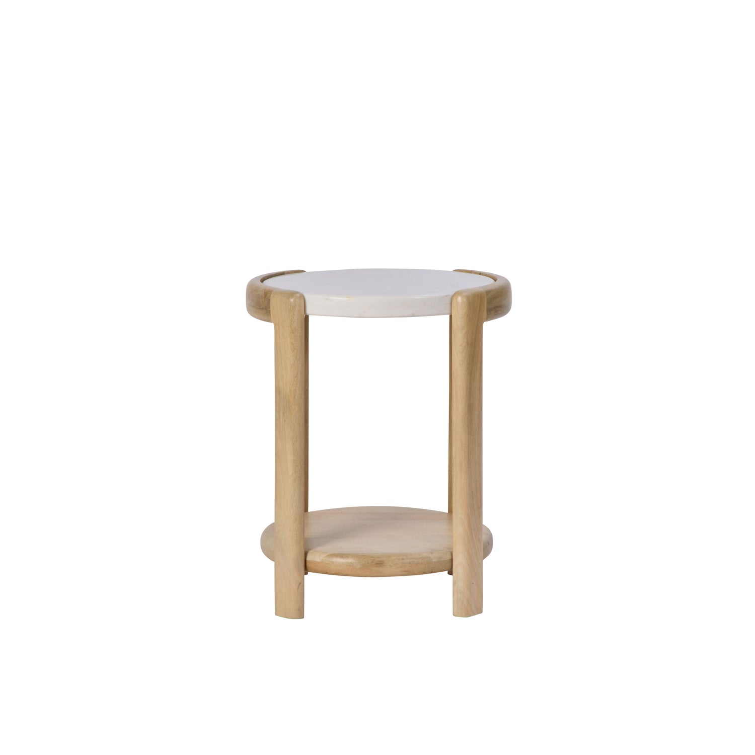 Ashton Side Table White and Natural