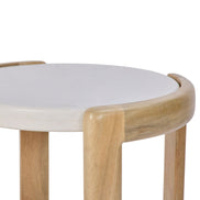 Ashton Side Table White and Natural