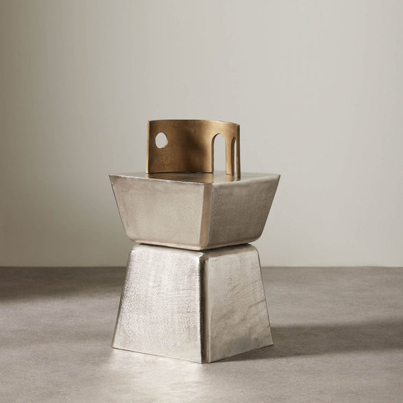 Zalen Side Table Raw Nickel