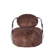 Jex Armchair Antique Brown and Brushed Chrome