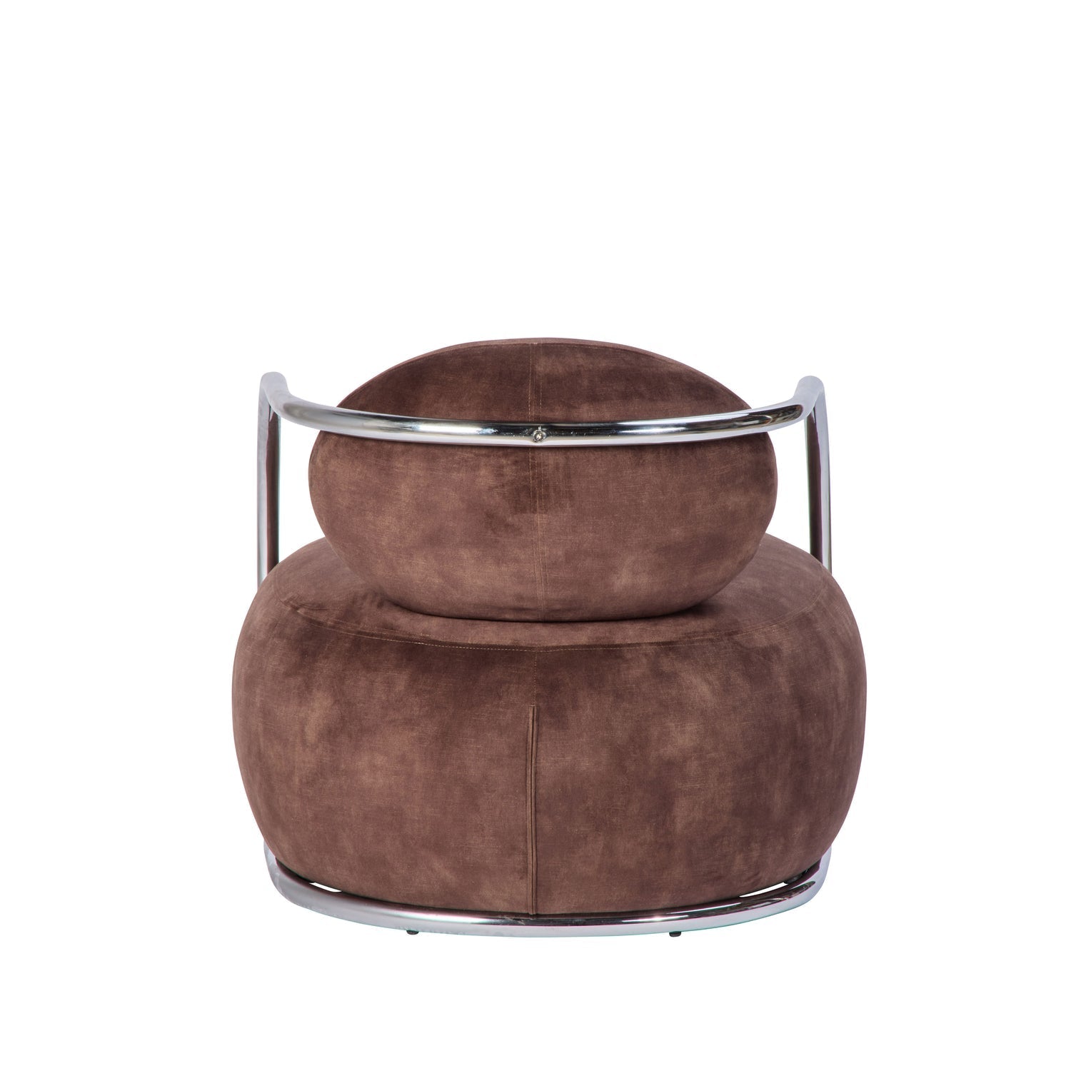 Jex Armchair Antique Brown and Brushed Chrome