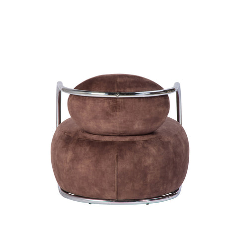 Jex Armchair Antique Brown and Brushed Chrome