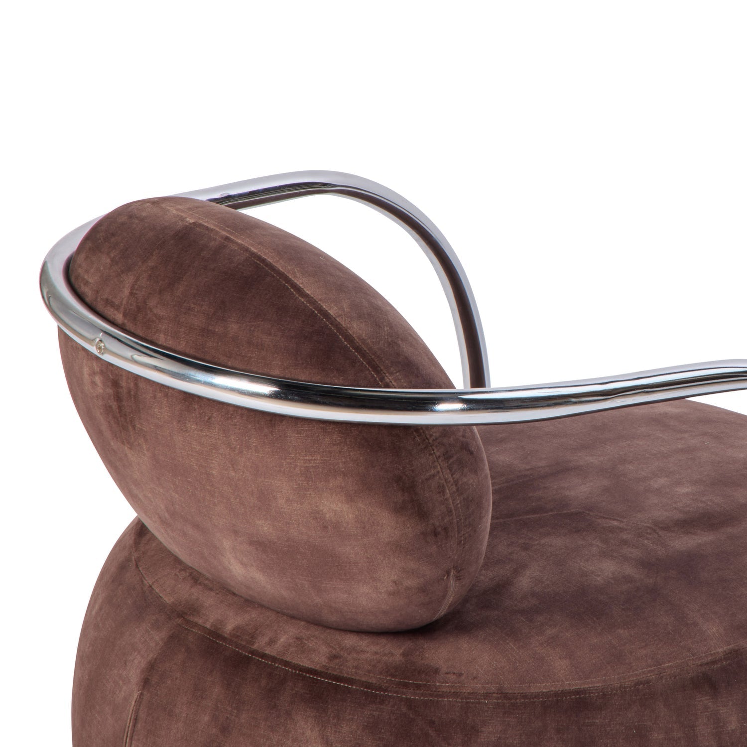 Jex Armchair Antique Brown and Brushed Chrome