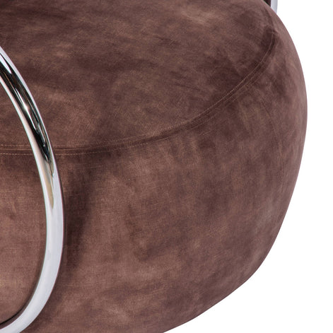 Jex Armchair Antique Brown and Brushed Chrome