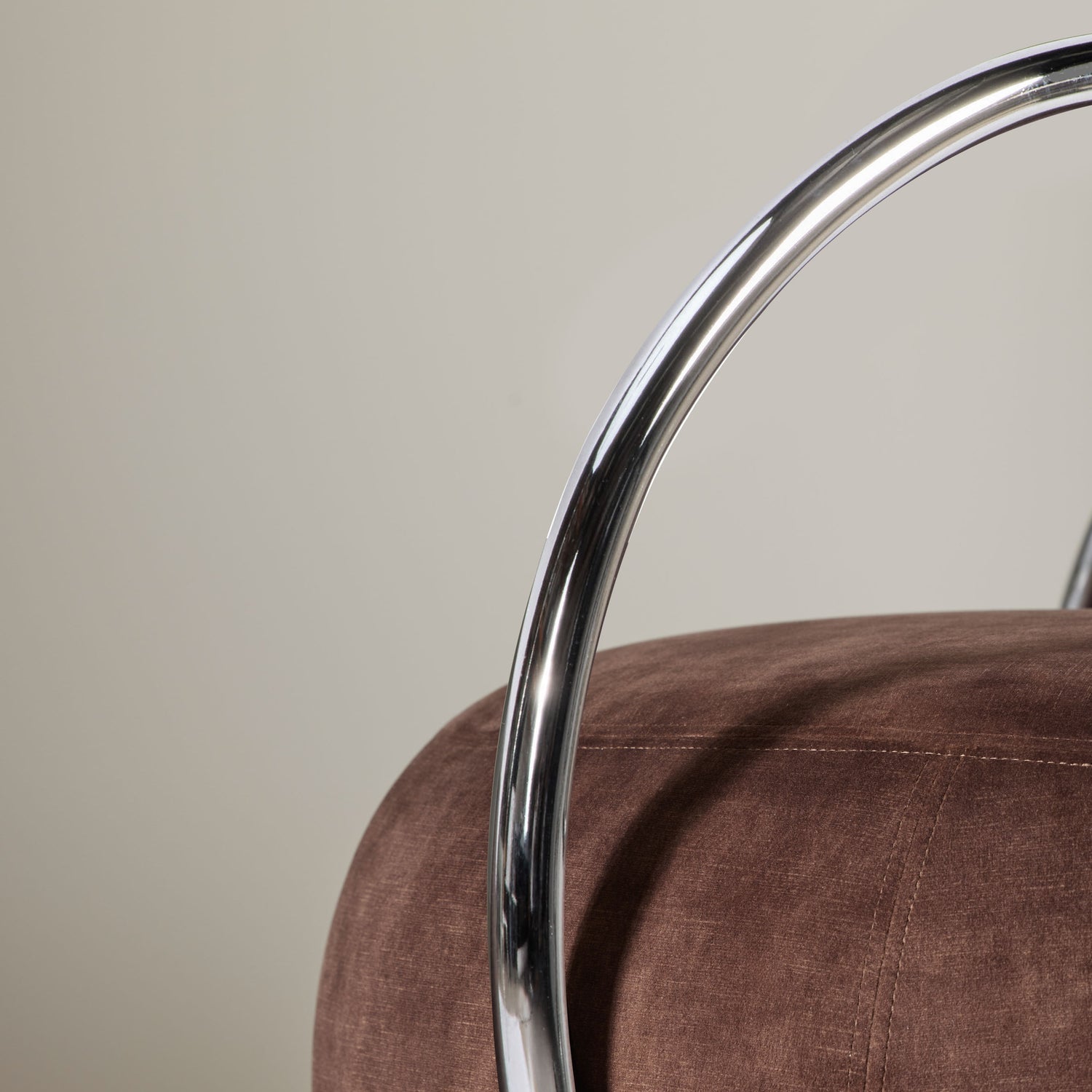 Jex Armchair Antique Brown and Brushed Chrome