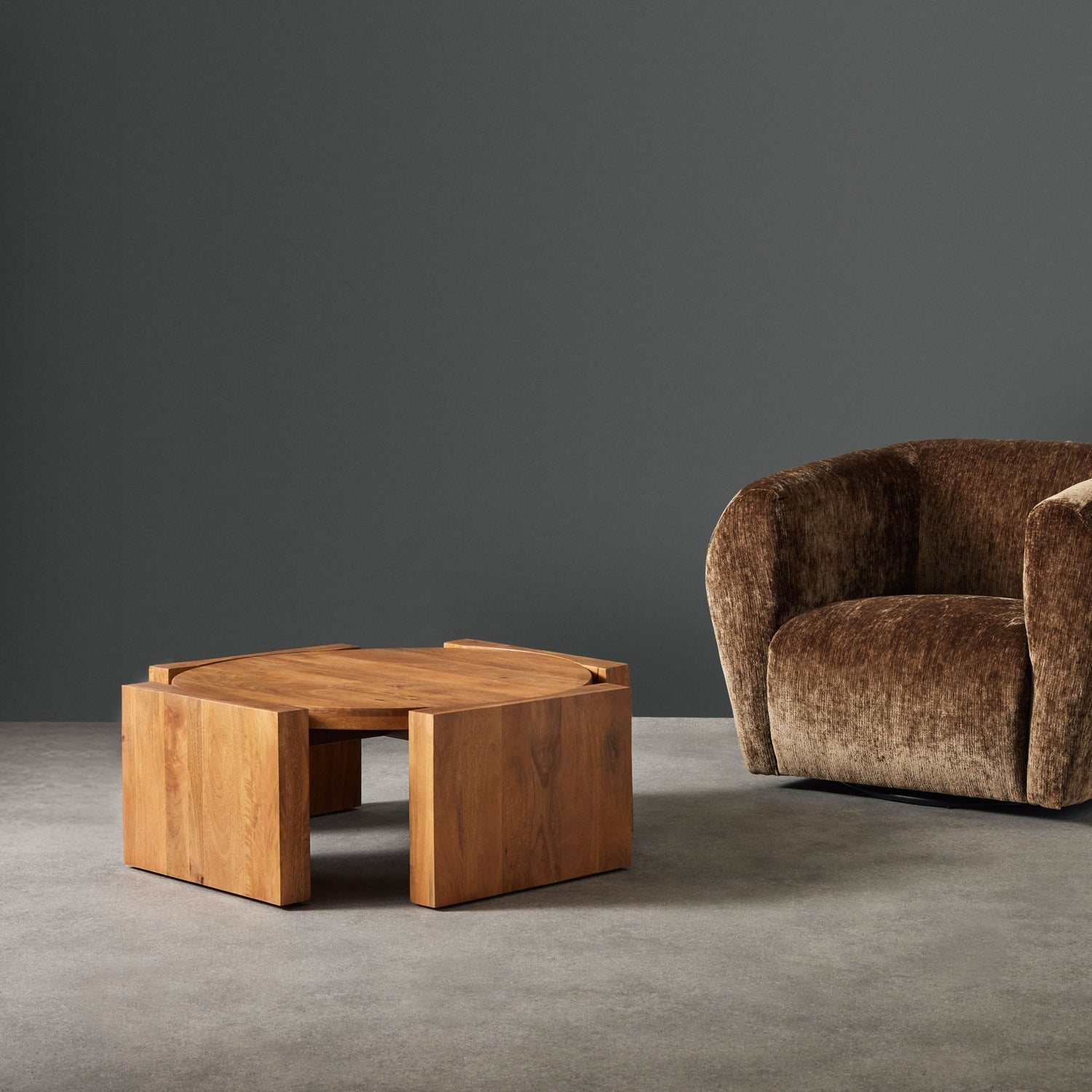 Grand Designs Elio Swivel Armchair Espresso
