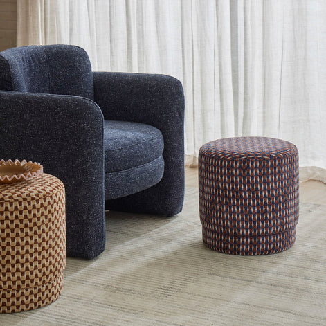 Kiran Stool Blue & Rust