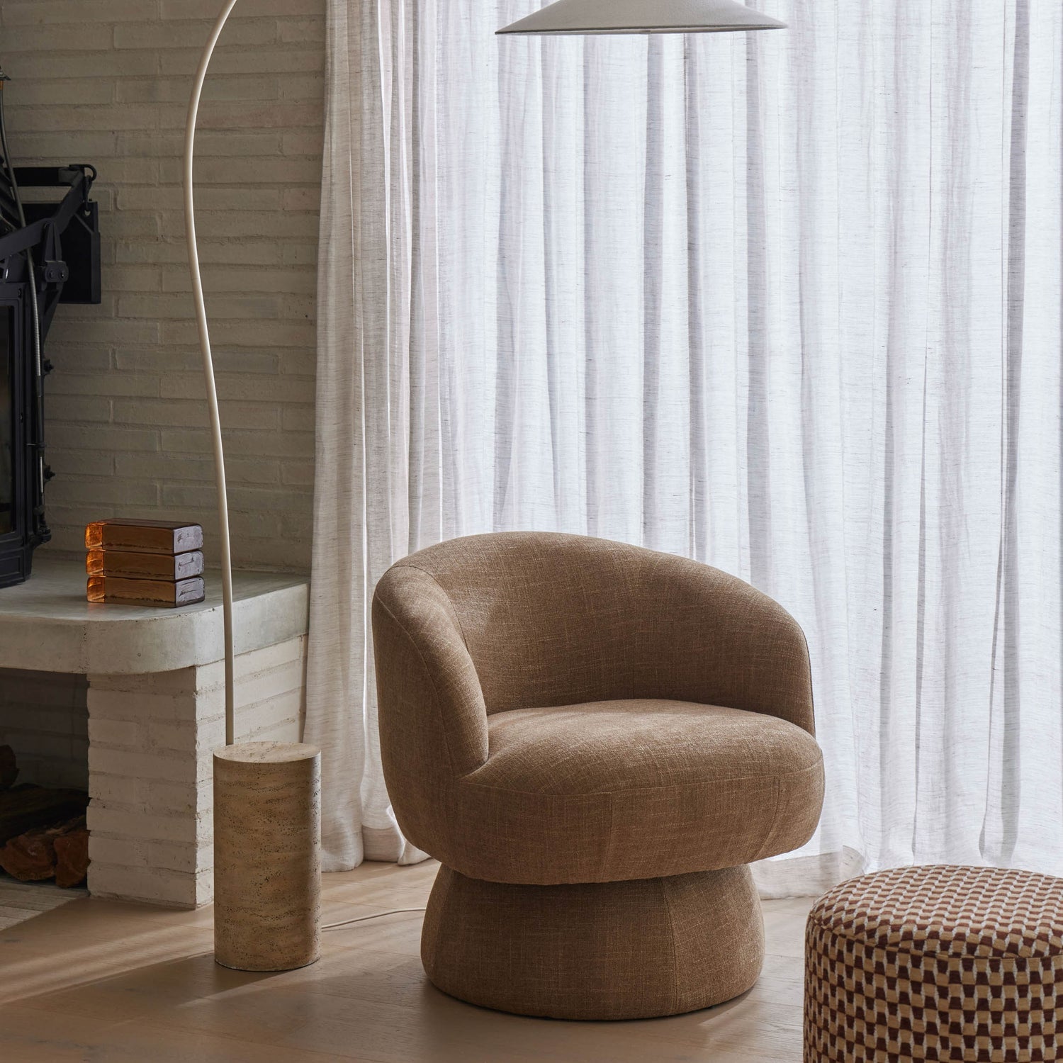 Clark Stool Brown & Mustard