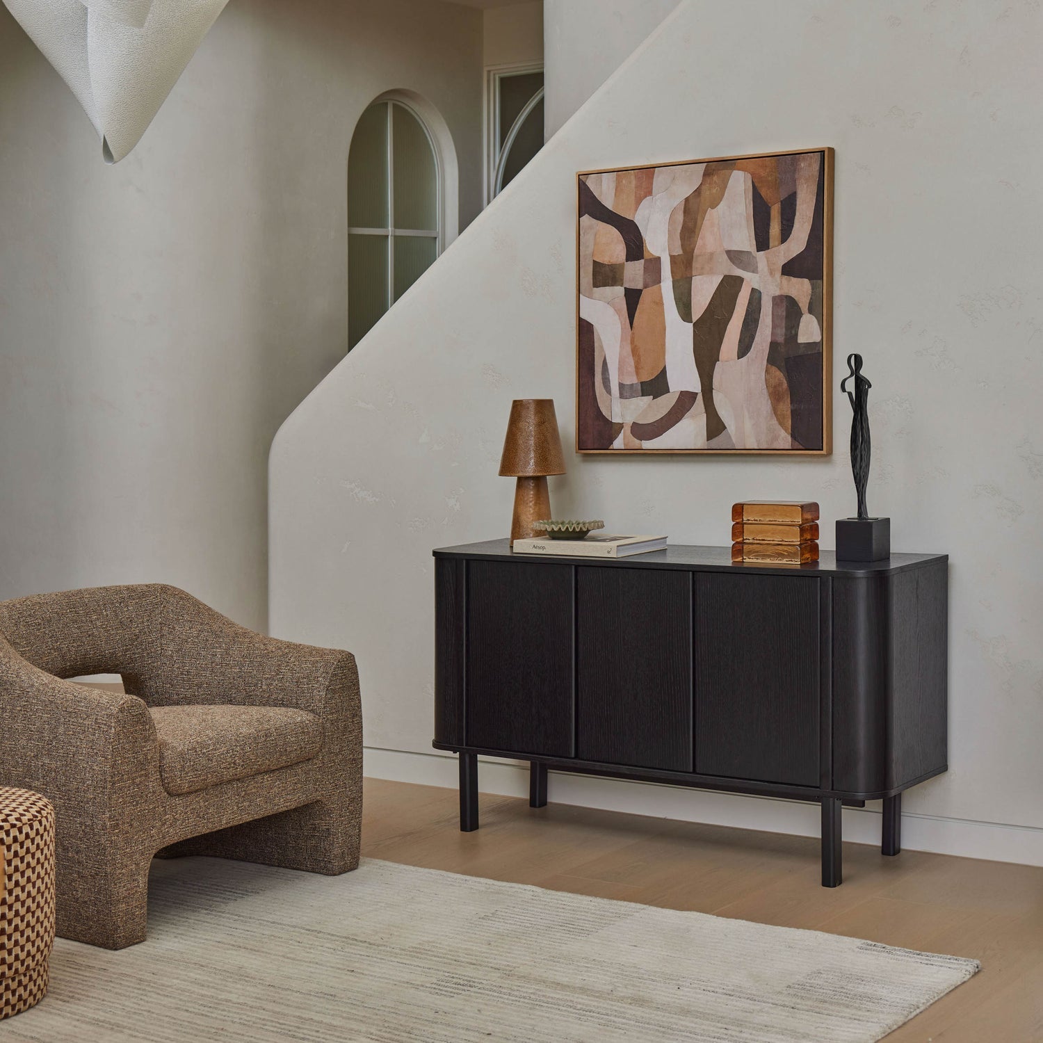 Wells Chair Brown & Taupe