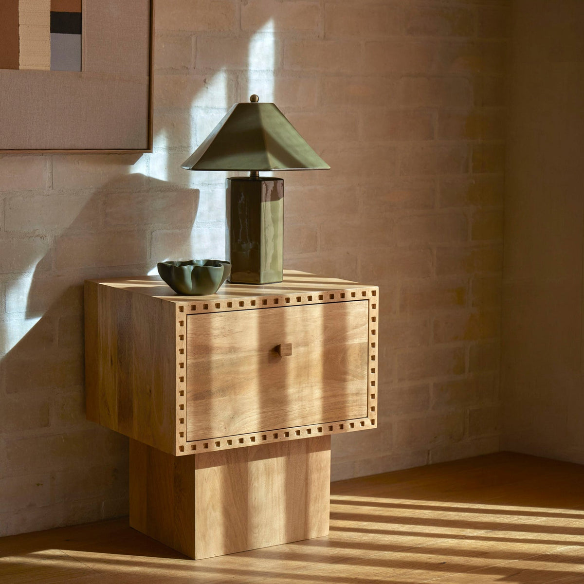 Vero Bedroom Side Table Honey Oak Set of Two