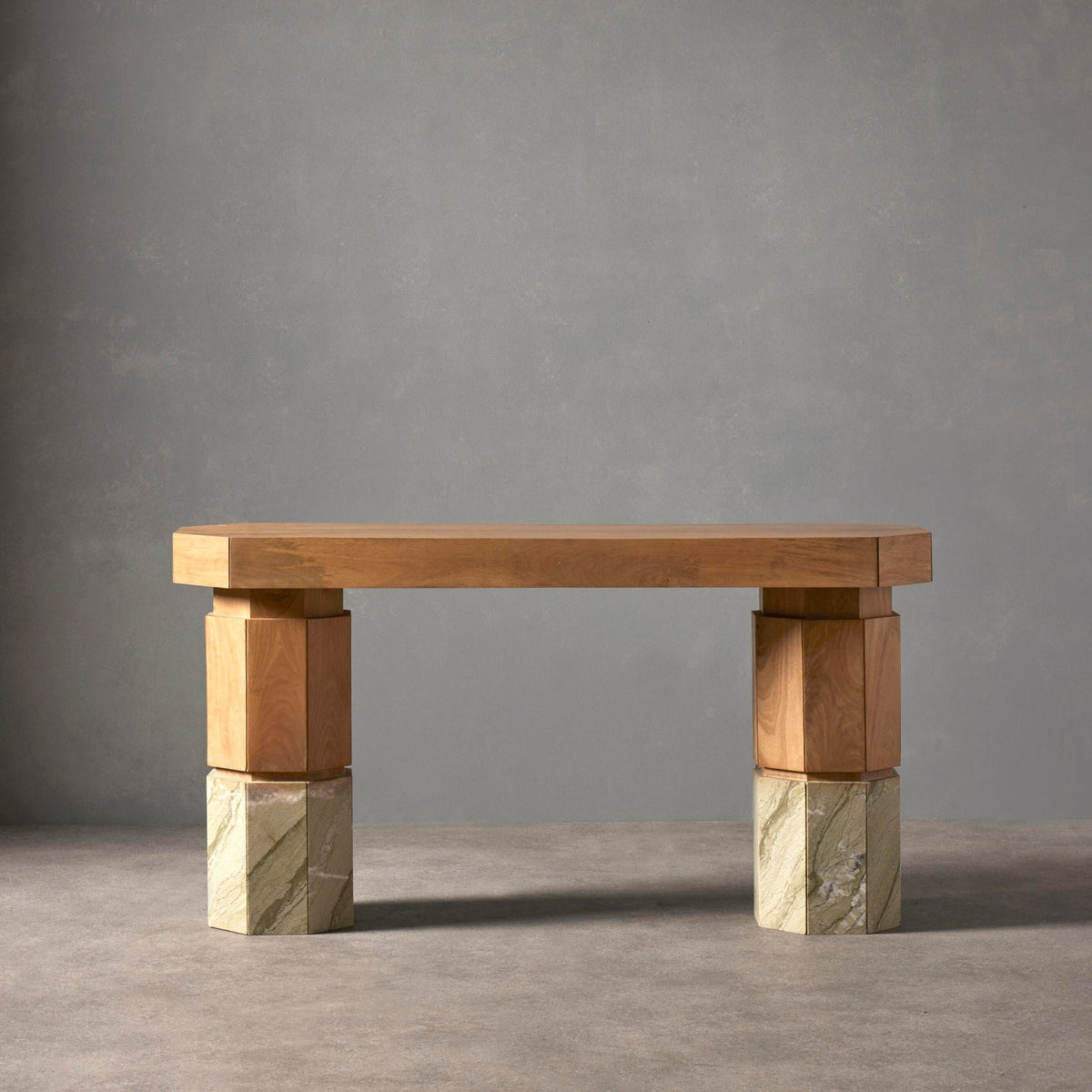 Renly Console Natural & Green