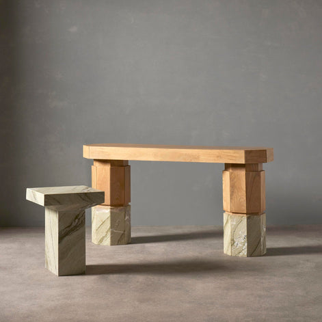 Renly Console Natural & Green