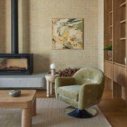 Jasper Swivel Chair Olive & Chrome