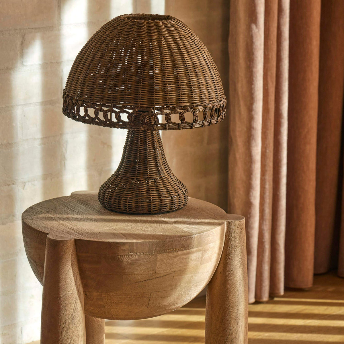 Omi Side Table Sandblasted Light Brown Set of Two