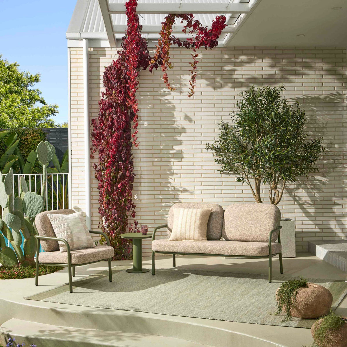 Flint Outdoor Chair Green & Taupe