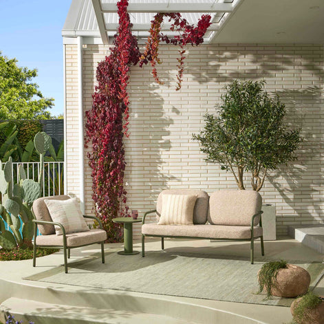 Flint Outdoor Sofa Green & Taupe