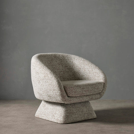 Lucca Swivel Chair White & Taupe